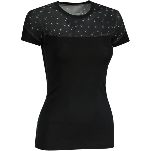  Tricou termic de damă SENSOR MERINO IMPRESS 21100006 NEGRU/NEGRU/PATTERN 