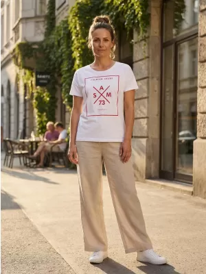 Tricou pentru femei cu mâneci scurte SAM 73 TANYA WT 826 ALB