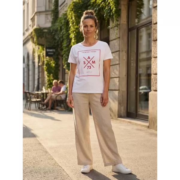  Tricou pentru femei cu mâneci scurte SAM 73 TANYA WT 826 ALB 