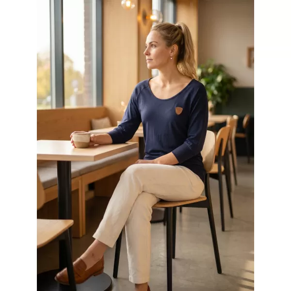  Tricou pentru femei cu mâneci lungi SAM 73 ELENA WT 831 ALBASTRU ÎNCHIS 