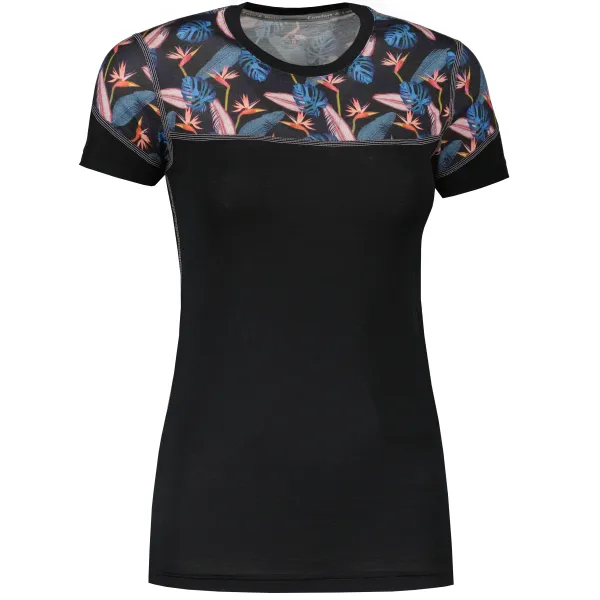  Bluză termică pentru femei SENSOR MERINO IMPRESS 21100008 NEGRU/FLORAL 