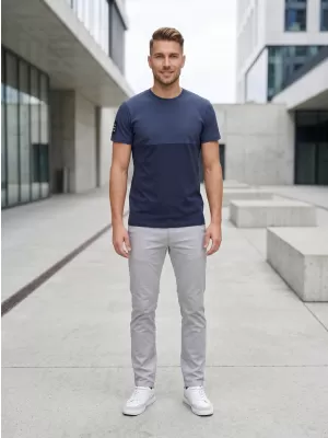 Tricou pentru bărbați cu mâneci scurte SAM 73 KILLIAN MT 781 ALBASTRU