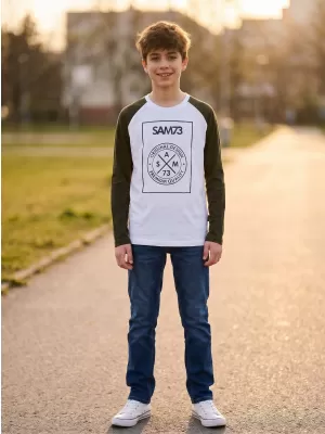 Băiat t -hirt cu mâneci lungi SAM 73 JACK BT 553 ALB