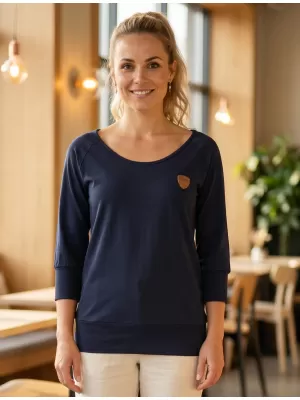 Tricou pentru femei cu mâneci lungi SAM 73 ELENA WT 831 ALBASTRU ÎNCHIS