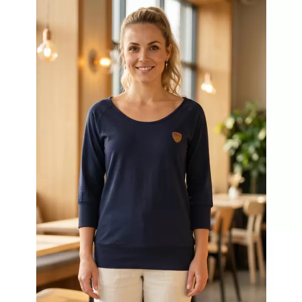  Tricou pentru femei cu mâneci lungi SAM 73 ELENA WT 831 ALBASTRU ÎNCHIS 