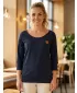 Tricou pentru femei cu mâneci lungi SAM 73 ELENA WT 831 ALBASTRU ÎNCHIS