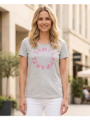 Tricou pentru femei cu mâneci scurte SAM 73 ARIAS WT 825 GRI DESCHIS