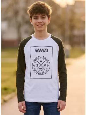 Băiat t -hirt cu mâneci lungi SAM 73 JACK BT 553 ALB