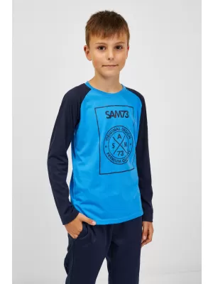 Tricou băiat cu mâneci lungi SAM 73 JACK BT 553 ALBASTRU STRĂLUCITOR
