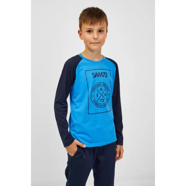  Tricou băiat cu mâneci lungi SAM 73 JACK BT 553 ALBASTRU STRĂLUCITOR 