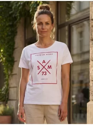 Tricou pentru femei cu mâneci scurte SAM 73 TANYA WT 826 ALB