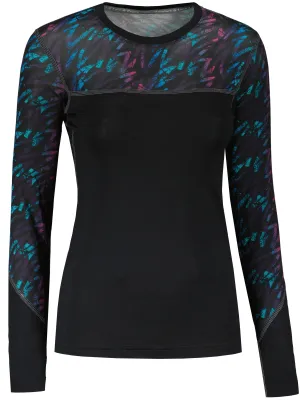 Bluză termică pentru femei SENSOR MERINO IMPRESS 21200018 NEAGRĂ/STRIPES