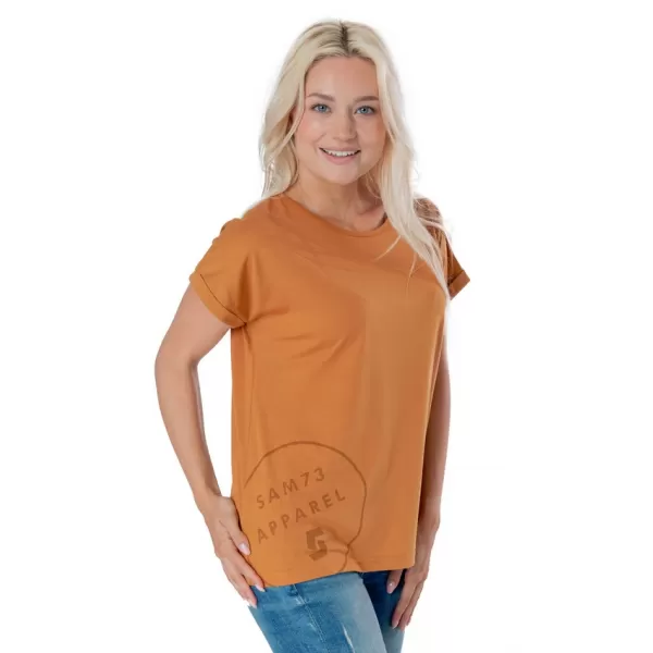  Tricou pentru femei cu mâneci scurte SAM 73 LEAH WT 828 OCHER ÎNTUNECAT 