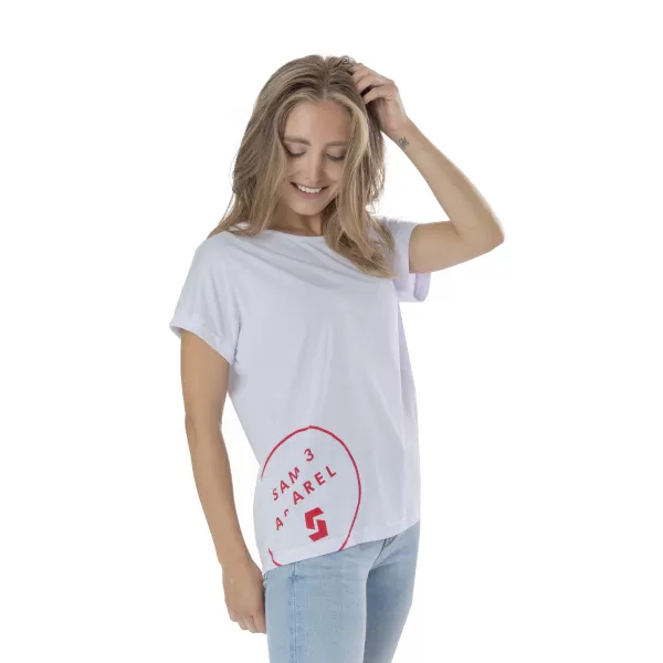  Tricou pentru femei cu mâneci scurte SAM 73 LEAH WT 828 ALB 