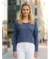 Tricou pentru femei cu mâneci lungi SAM 73 SANDRA WT 830 ALBASTRU