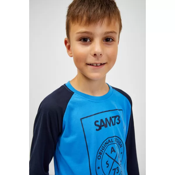  Tricou băiat cu mâneci lungi SAM 73 JACK BT 553 ALBASTRU STRĂLUCITOR 