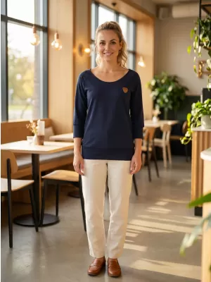 Tricou pentru femei cu mâneci lungi SAM 73 ELENA WT 831 ALBASTRU ÎNCHIS