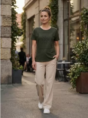 Tricou pentru femei cu mâneci scurte SAM 73 TANYA WT 826 ARMATĂ