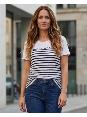 Tricou pentru femei cu mâneci scurte SAM 73 LANE WT 834 ALB