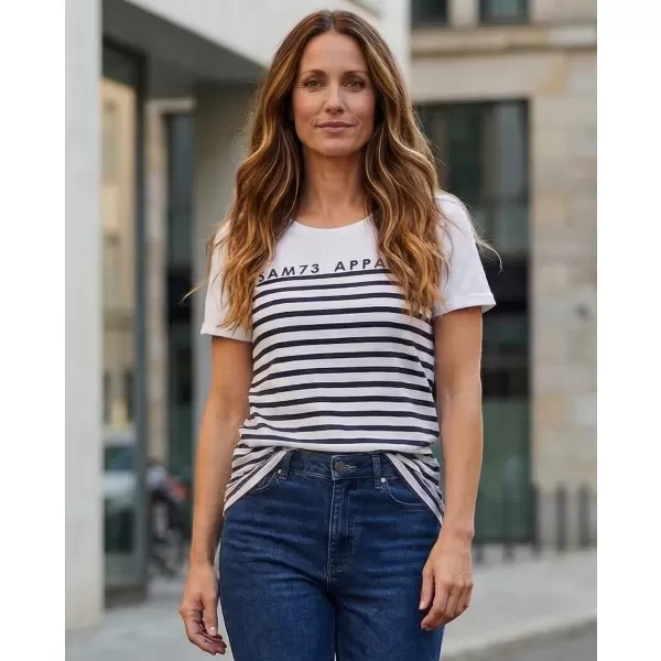  Tricou pentru femei cu mâneci scurte SAM 73 LANE WT 834 ALB 