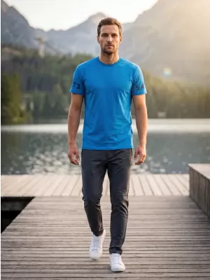 Tricou pentru bărbați cu mâneci scurte SAM 73 MATTHEW MT 779 ALBASTRU STRĂLUCITOR