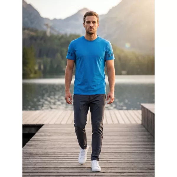  Tricou pentru bărbați cu mâneci scurte SAM 73 MATTHEW MT 779 ALBASTRU STRĂLUCITOR 