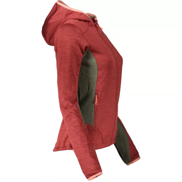  Hanorac de damă din fleece KILPI ALANIS-W QL0307KI ROȘU ÎNCHIS 