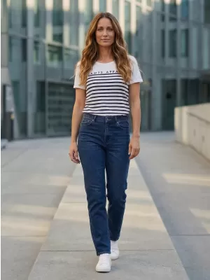 Tricou pentru femei cu mâneci scurte SAM 73 LANE WT 834 ALB