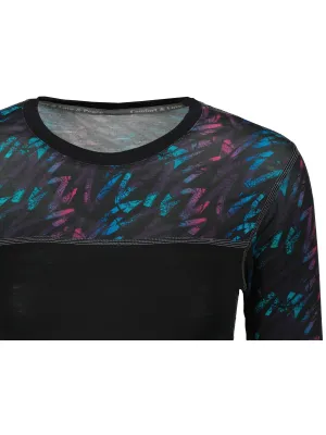 Bluză termică pentru femei SENSOR MERINO IMPRESS 21200018 NEAGRĂ/STRIPES