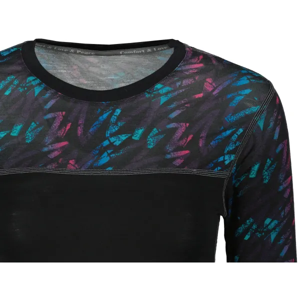  Bluză termică pentru femei SENSOR MERINO IMPRESS 21200018 NEAGRĂ/STRIPES 