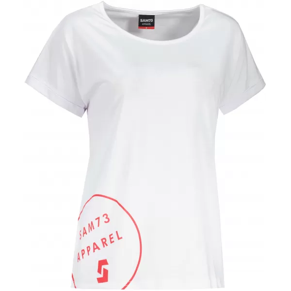  Tricou pentru femei cu mâneci scurte SAM 73 LEAH WT 828 ALB 