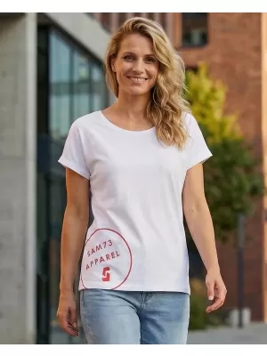Tricou pentru femei cu mâneci scurte SAM 73 LEAH WT 828 ALB