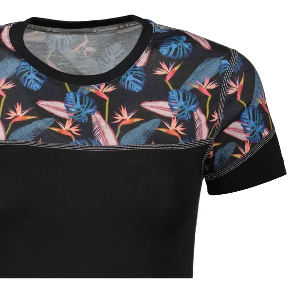  Bluză termică pentru femei SENSOR MERINO IMPRESS 21100008 NEGRU/FLORAL 