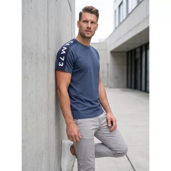  Tricou pentru bărbați cu mâneci scurte SAM 73 BONO MT 782 ALBASTRU 