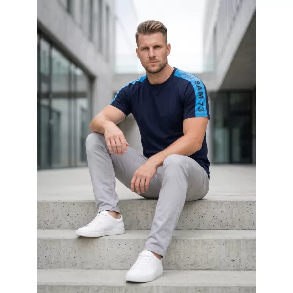  Tricou pentru bărbați cu mâneci scurte SAM 73 BONO MT 782 ALBASTRU ÎNCHIS 