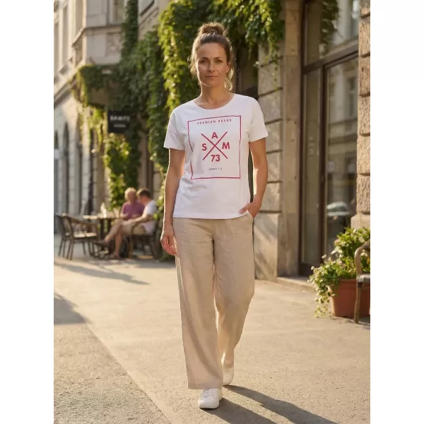  Tricou pentru femei cu mâneci scurte SAM 73 TANYA WT 826 ALB 