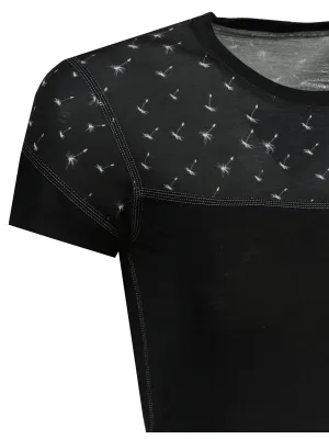Tricou termic de damă SENSOR MERINO IMPRESS 21100006 NEGRU/NEGRU/PATTERN