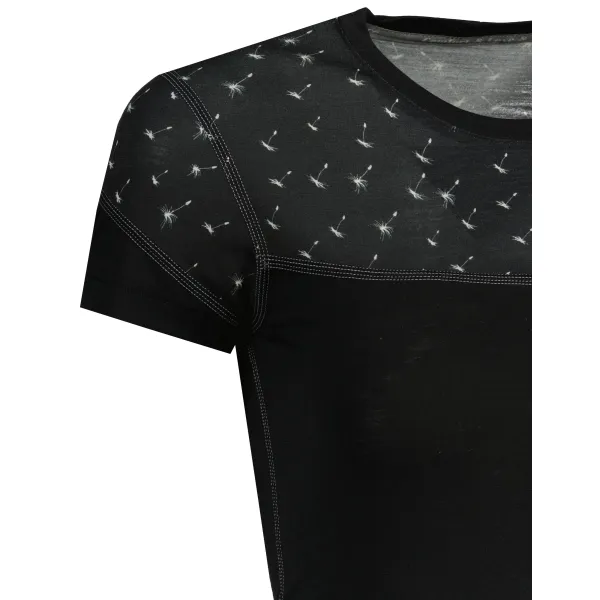  Tricou termic de damă SENSOR MERINO IMPRESS 21100006 NEGRU/NEGRU/PATTERN 