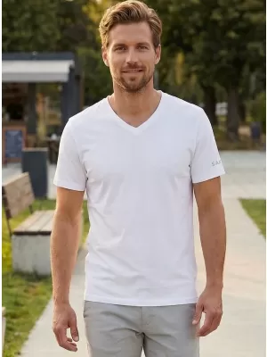 Tricou pentru bărbați cu mâneci scurte SAM 73 BLANE MT 807 ALB