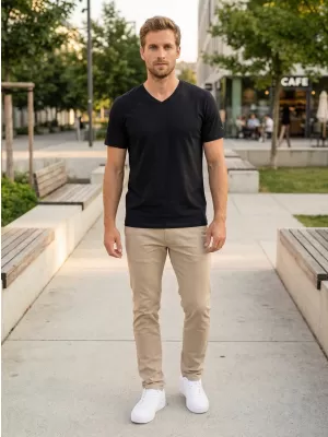 Tricou pentru bărbați cu mâneci scurte SAM 73 BLANE MT 807 ALBASTRU