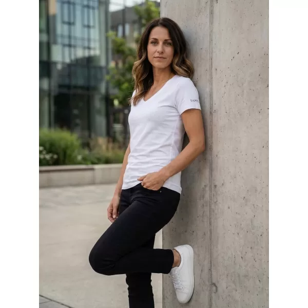  Tricou pentru femei cu mâneci scurte SAM 73 UNA WT 866 ALB 