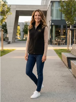 Vesta de dama fleece ALTISPORT ALW056518 NEGRU SI AURIU