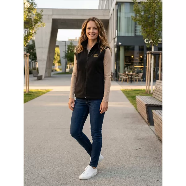  Vesta de dama fleece ALTISPORT ALW056518 NEGRU SI AURIU 