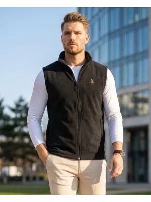 Vestă din lână pentru bărbați ALTISPORT ALM002518 NEGRU SI AURIU