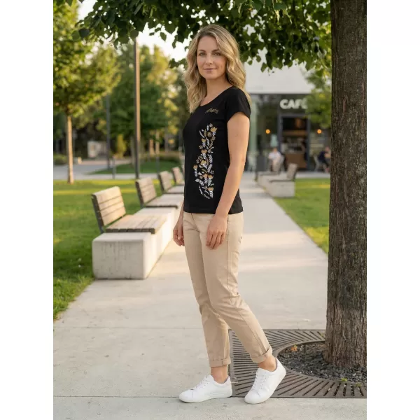  Tricou pentru femei ALTISPORT ALW130122 NEGRU SI AURIU 
