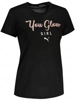 Tricou de damă PUMA PERFORMANCE SLOGAN SS TEE 520920-51 PUMA NEGRU/Q4