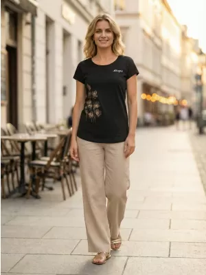 Tricou pentru femei ALTISPORT ALW132122 NEGRU SI AURIU