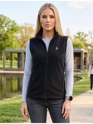 Vesta de dama fleece ALTISPORT ALW002518 NEGRU SI ARGINTIU