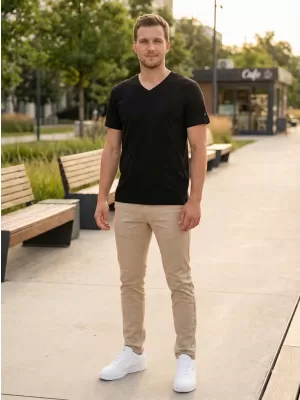 Tricou pentru bărbați cu mâneci scurte SAM 73 BLANE MT 807 NEGRU