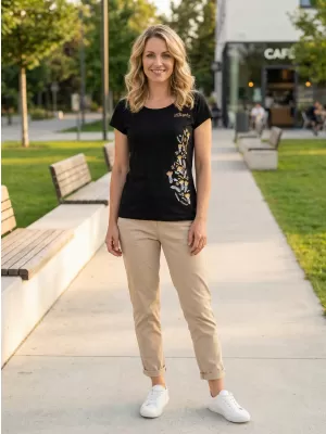 Tricou pentru femei ALTISPORT ALW130122 NEGRU SI AURIU